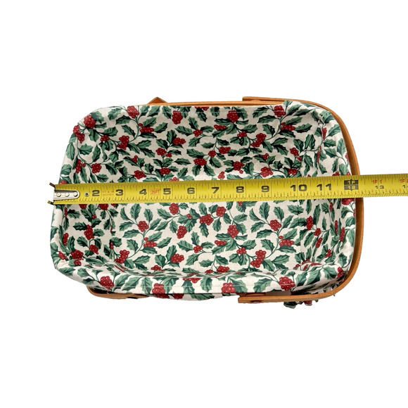 Longaberger 1996 Holiday Cheer Basket Green Weave Lid Liner 2-Protectors 12 x 9" - Picture 9 of 11